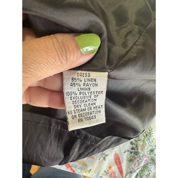 Willow Glenn New York Linen Blend Embellished Shift Dress - Picture 2 of 6